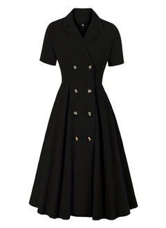 Generic Plus size New Solid Color Dress High Waist OL Temperament Skirt Black  - Image 1