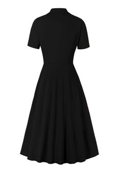Generic Plus size New Solid Color Dress High Waist OL Temperament Skirt Black  - Image 2