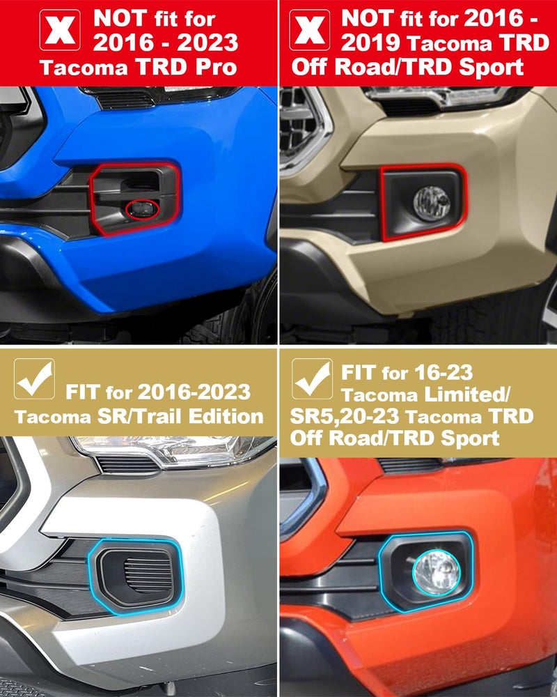 TBHOO LED Fog Lights Assemblies for 2016-2023 Tacoma DRL Daytime Running Lights Amber Turn Signal LED Fog Lamps Cover Tacoma Accessories - Image 2