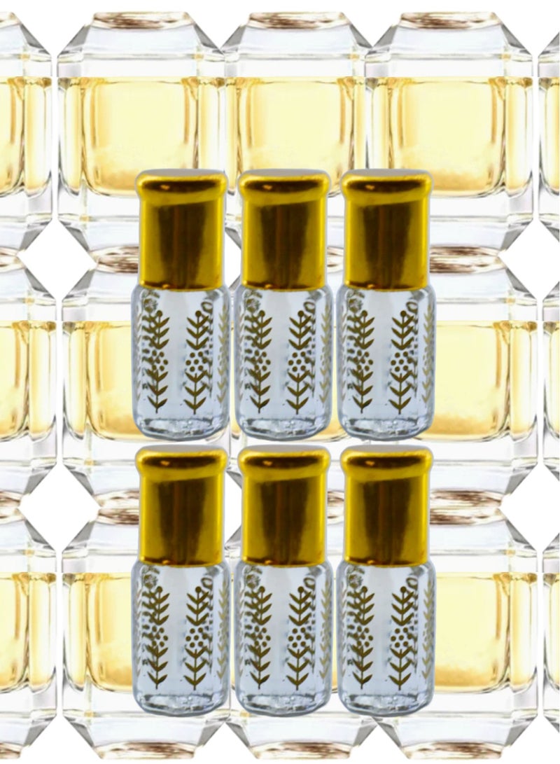 6 قطع زيت عطري باراديسو نسائي الشفاف الأصلي 3مل