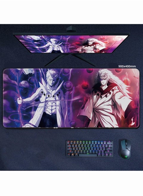 Naruto Large Mouse Pad for Computer Non Slip Rubber Base 900*400*3mm Home Office Long Stitched Edge Mouse Mat for Laptop