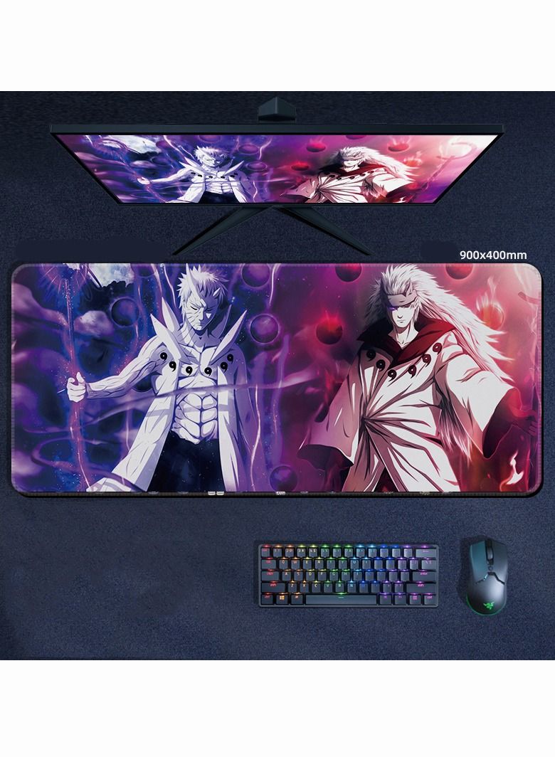 Naruto Large Mouse Pad for Computer Non Slip Rubber Base 900*400*3mm Home Office Long Stitched Edge Mouse Mat for Laptop 