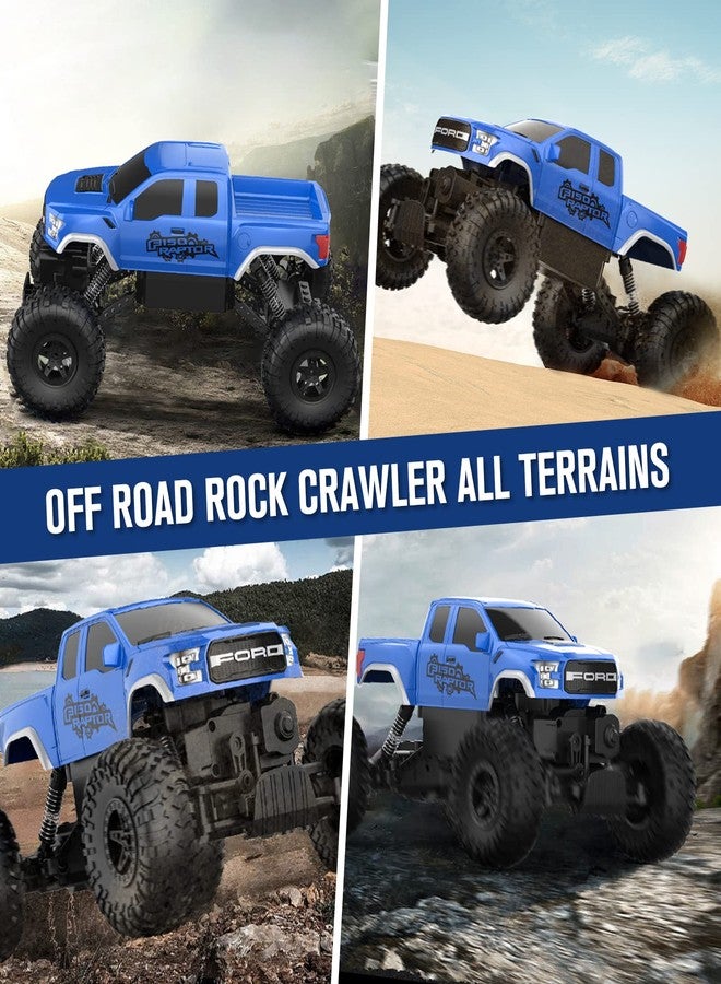 DOUBLE E Ford Raptor F150 RC Car 4WD Monster Trucks for Boys,11 Inches Off Road Crawler Vehicle RC Truck Toy Gift for Boys Girls 6 7 8-12 Years-Blue - Image 3