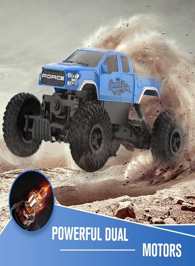 DOUBLE E Ford Raptor F150 RC Car 4WD Monster Trucks for Boys,11 Inches Off Road Crawler Vehicle RC Truck Toy Gift for Boys Girls 6 7 8-12 Years-Blue - Image 2