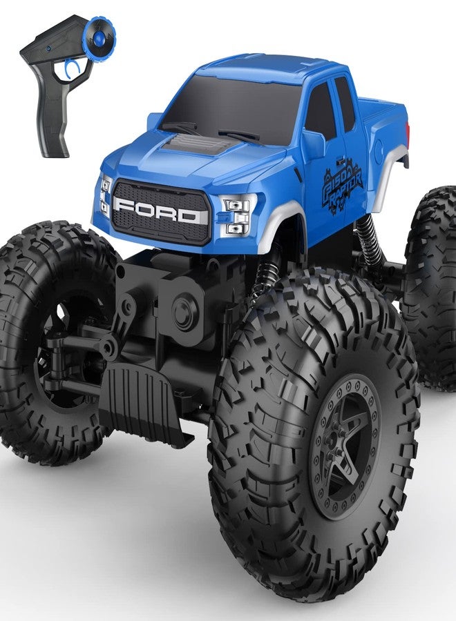 DOUBLE E Ford Raptor F150 RC Car 4WD Monster Trucks for Boys,11 Inches Off Road Crawler Vehicle RC Truck Toy Gift for Boys Girls 6 7 8-12 Years-Blue - Image 1