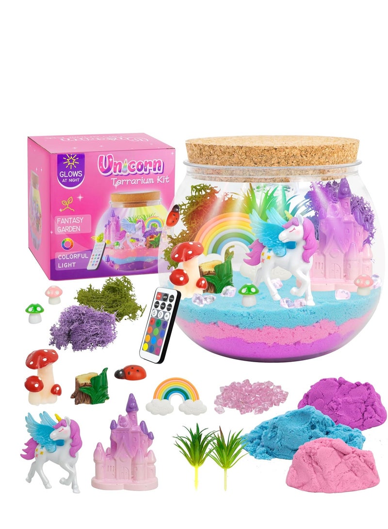 مجموعة أدوات فنية يدوية على شكل يونيكورن للأطفال والبنات، ألعاب يدوية الصنع على شكل يونيكورن مع إضاءة، هدايا عيد ميلاد على شكل يونيكورن للبنات من سن 4 إلى 12 عامًا - Image 1