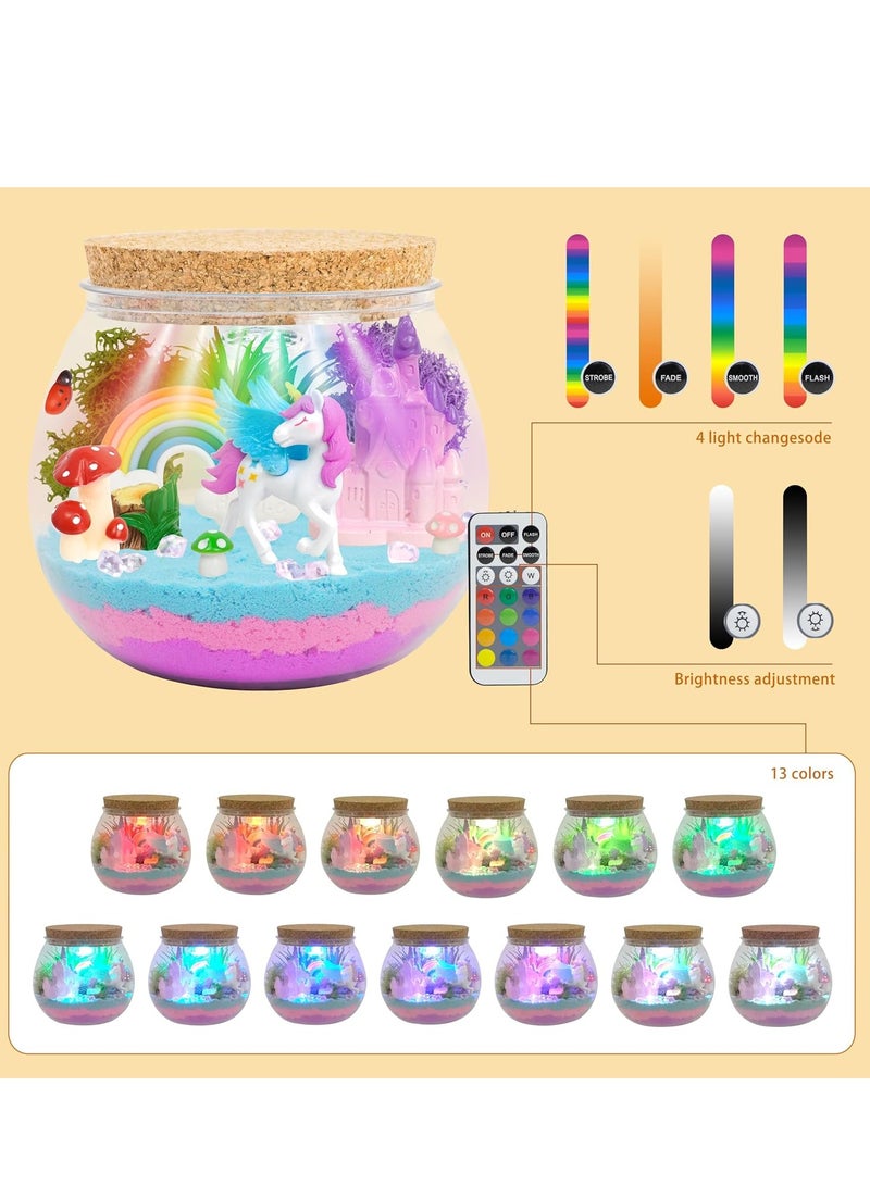 مجموعة أدوات فنية يدوية على شكل يونيكورن للأطفال والبنات، ألعاب يدوية الصنع على شكل يونيكورن مع إضاءة، هدايا عيد ميلاد على شكل يونيكورن للبنات من سن 4 إلى 12 عامًا - Image 2