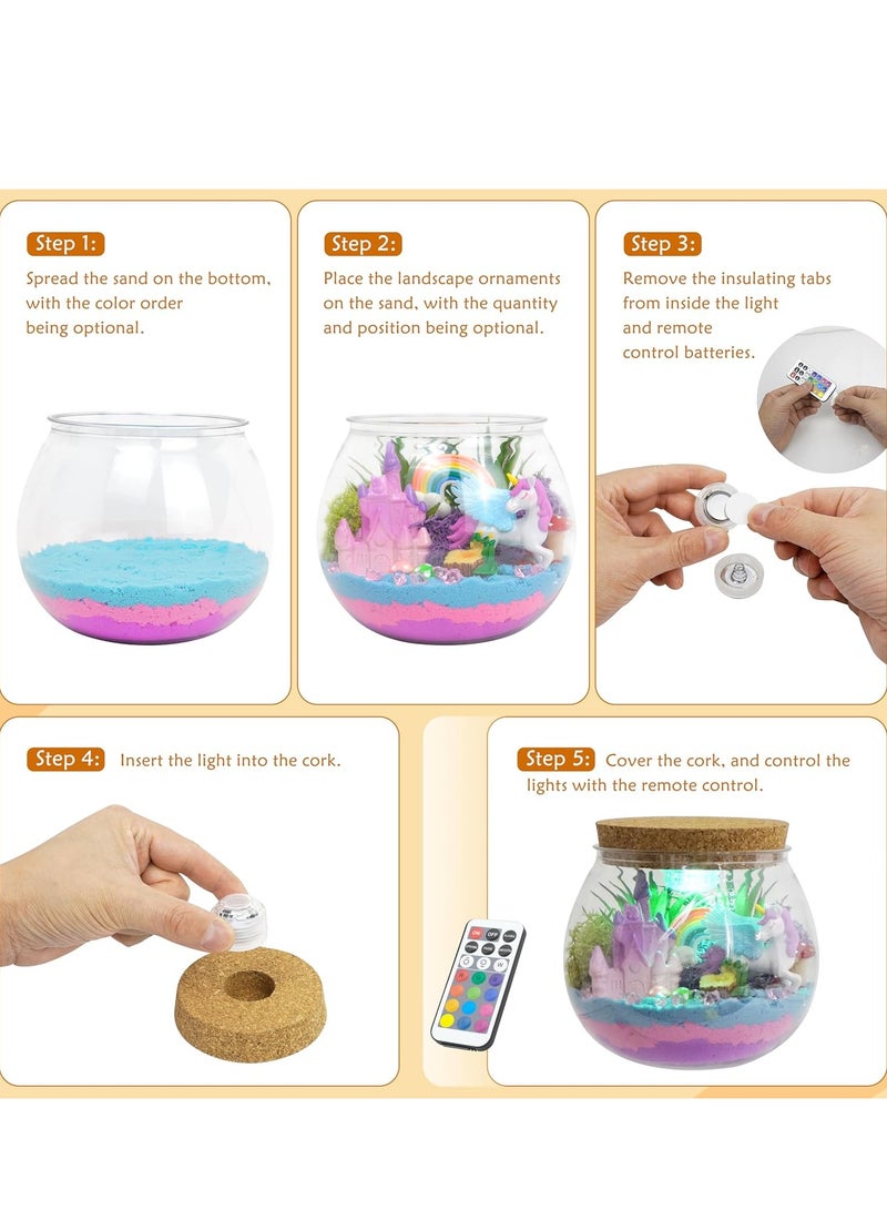 مجموعة أدوات فنية يدوية على شكل يونيكورن للأطفال والبنات، ألعاب يدوية الصنع على شكل يونيكورن مع إضاءة، هدايا عيد ميلاد على شكل يونيكورن للبنات من سن 4 إلى 12 عامًا - Image 3