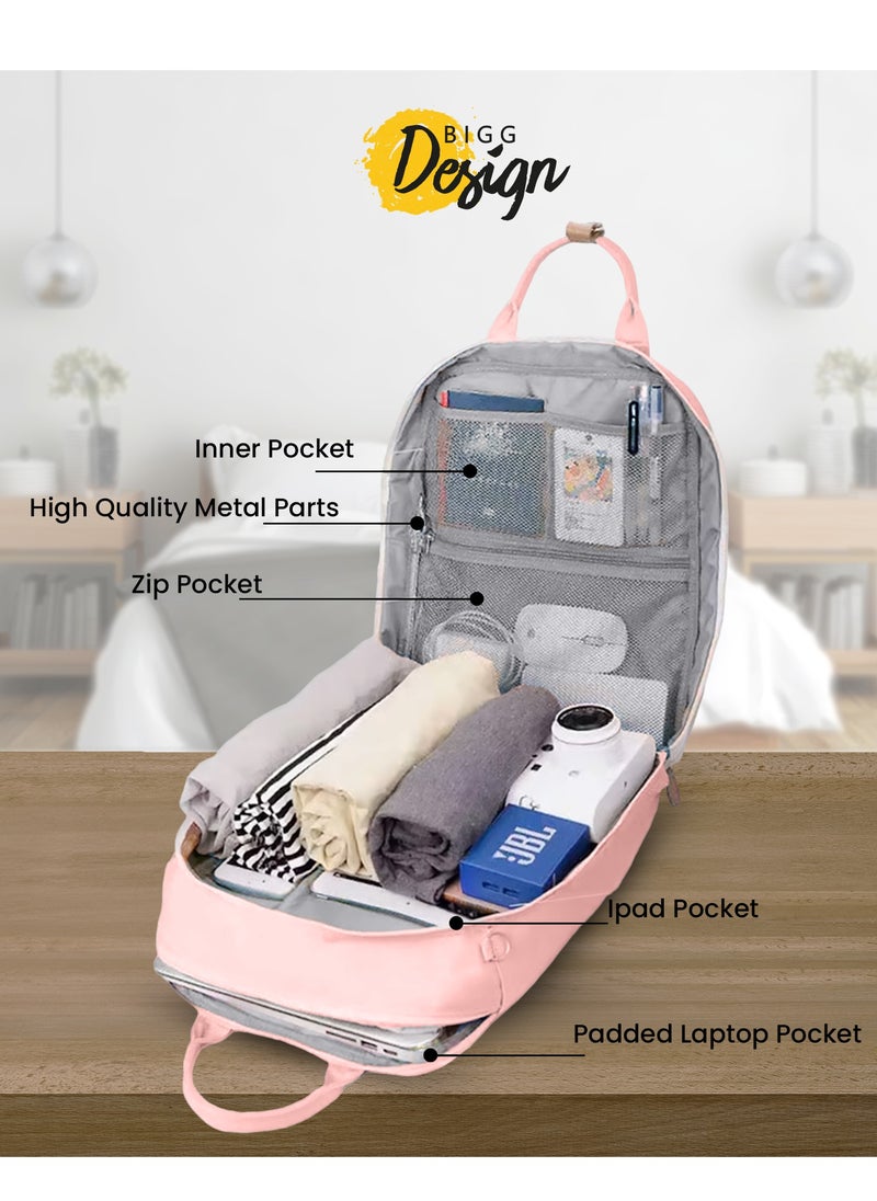 Biggdesign Biggdesign Cats Laptop Backpack for Women, Waterproof Work Bag with Laptop Compartment, Travel Backpack with Luggage Sleeve, School Computer Backpack, 15 Inch Laptop and Notebook, Anti-Theft, Pink  - Image 4