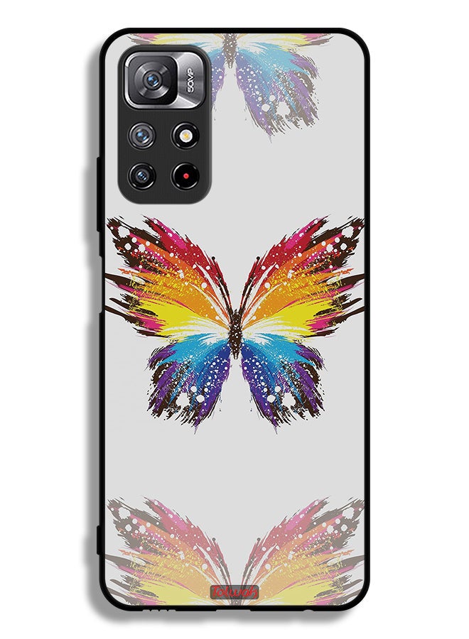 Tolwak Xiaomi Redmi Note 11 4G Protective Case Cover Digital Art Simple Background Minimalism Butterfly - Image 2