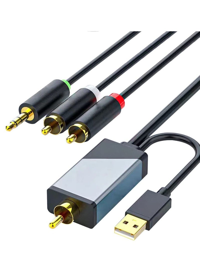 Y&D Digital Coaxial to Analog 3.5mm AUX Audio Cable, 2 RCA Adapter, All-in-one D/A Converter for TV PS4 Xbox one Network Box Blu-ray DVD Sound Amplifier Headphone (10FT) - Image 1