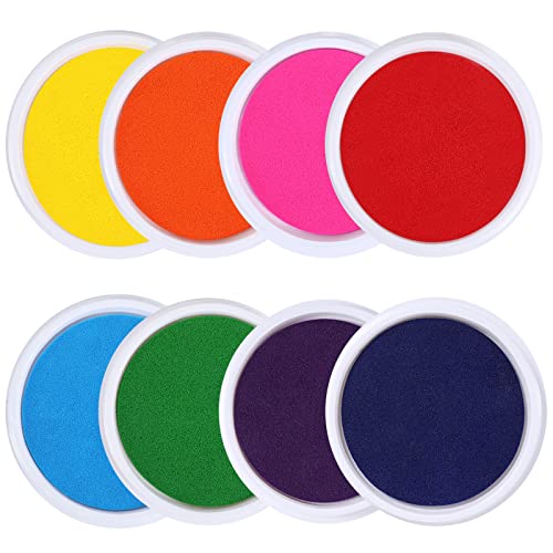 MoloTAR 8 Colors Rainbow Washable Large Ink Pads for Rubber Stamps Kids (Pack of 8) - Image 1