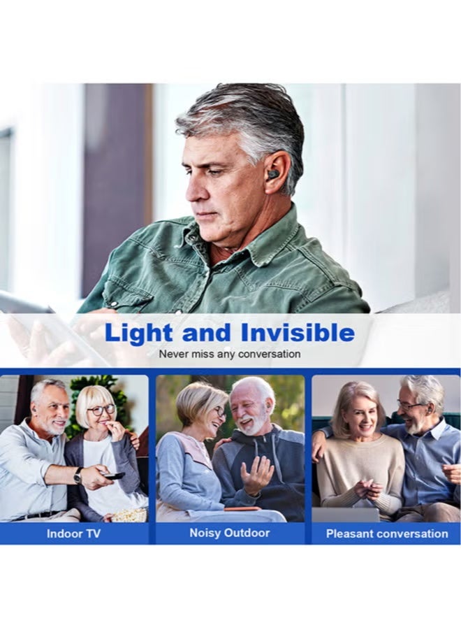 نيوترل سماعة أذن قابلة لإعادة الشحن ومزودة بتقنية تقليل الضوضاء الذكية ومضخم صوت، تساعد على تحسين السمع، بتصميم راقي ومريح، تكاد تكون غير مرئية (لون أسود) - Image 5