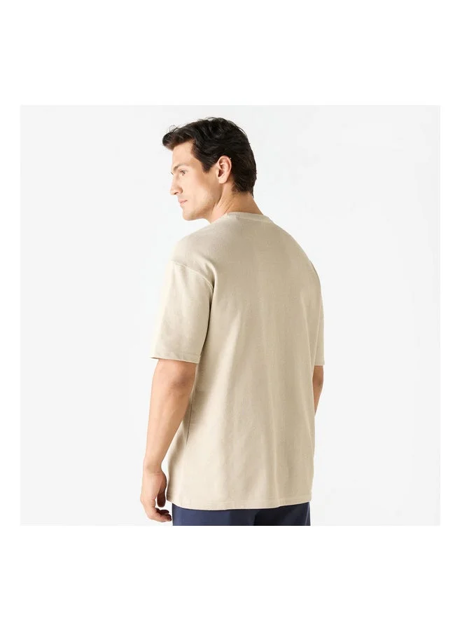 ايكونيك Textured Crew Neck T-Shirt