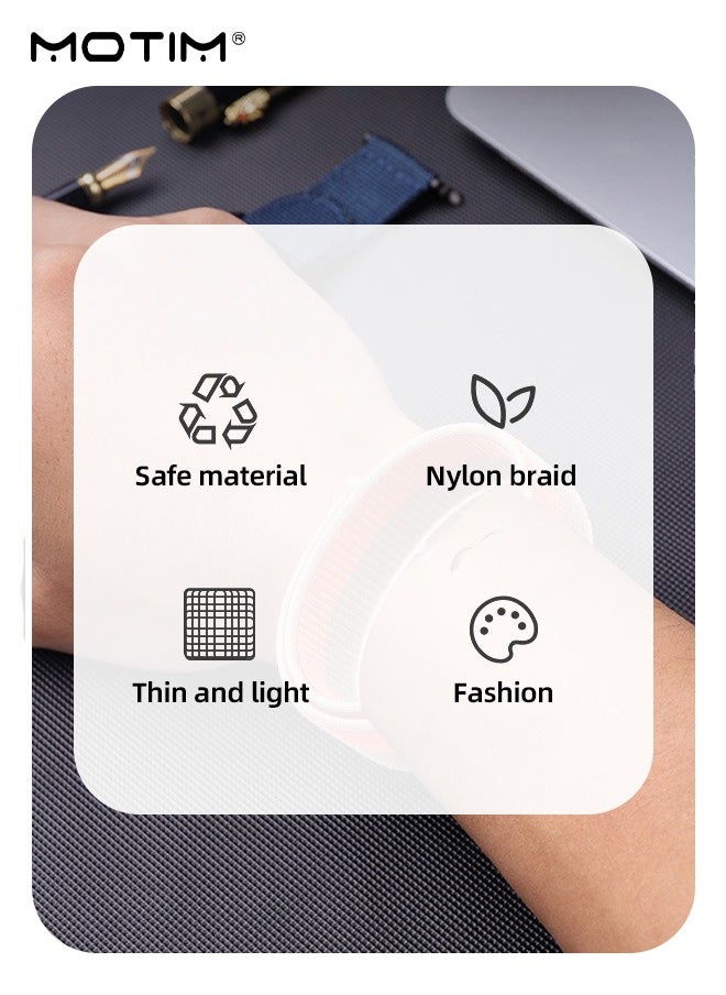 Motim - Nylon Loop Band Compatible with Apple Watch 49 mm 45 mm 44 mm 42 mm, Adjustable Braided Sport Strap, Replacement Band Women Men for iWatch Ultra/SE Series 9/8/7/6/5/4/3/2/1 - Image 1