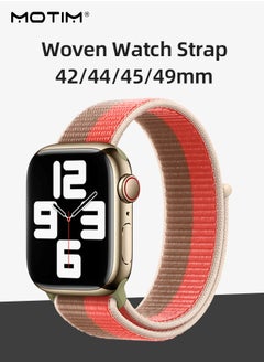 Motim Nylon Loop Band Compatible with Apple Watch 49 mm 45 mm 44 mm 42 mm, Adjustable Braided Sport Strap, Replacement Band Women Men for iWatch Ultra/SE Series 9/8/7/6/5/4/3/2/1  - Image 2