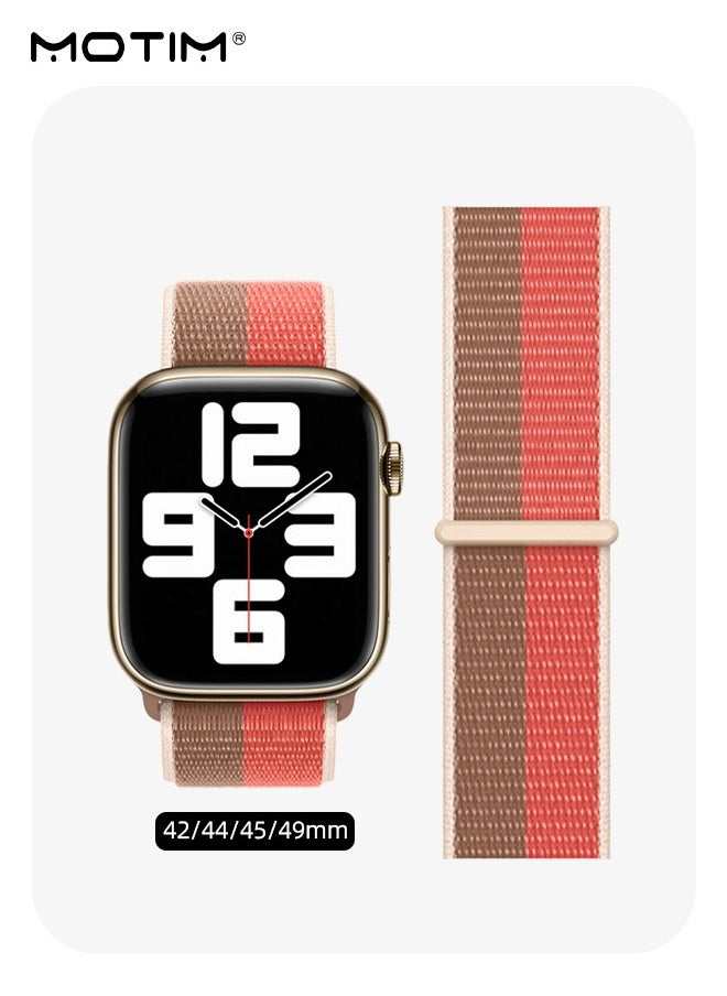 Motim - Nylon Loop Band Compatible with Apple Watch 49 mm 45 mm 44 mm 42 mm, Adjustable Braided Sport Strap, Replacement Band Women Men for iWatch Ultra/SE Series 9/8/7/6/5/4/3/2/1 - Image 1