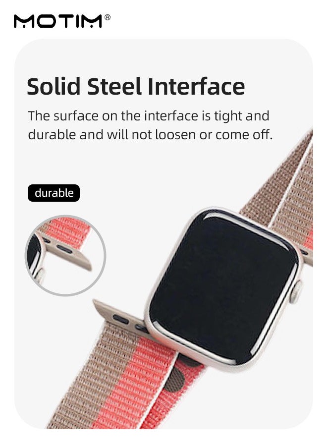 Motim - Nylon Loop Band Compatible with Apple Watch 49 mm 45 mm 44 mm 42 mm, Adjustable Braided Sport Strap, Replacement Band Women Men for iWatch Ultra/SE Series 9/8/7/6/5/4/3/2/1 - Image 1