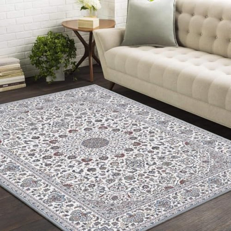 160x230 cm Rugs For Living Room, Vintage Area Rugs, Washable Non Slip Carpets, Indoor Floor Mat, Boho indoor rug, Soft Bedroom Beside Carpets, Home Decor area Rug Grey Color - Image 2