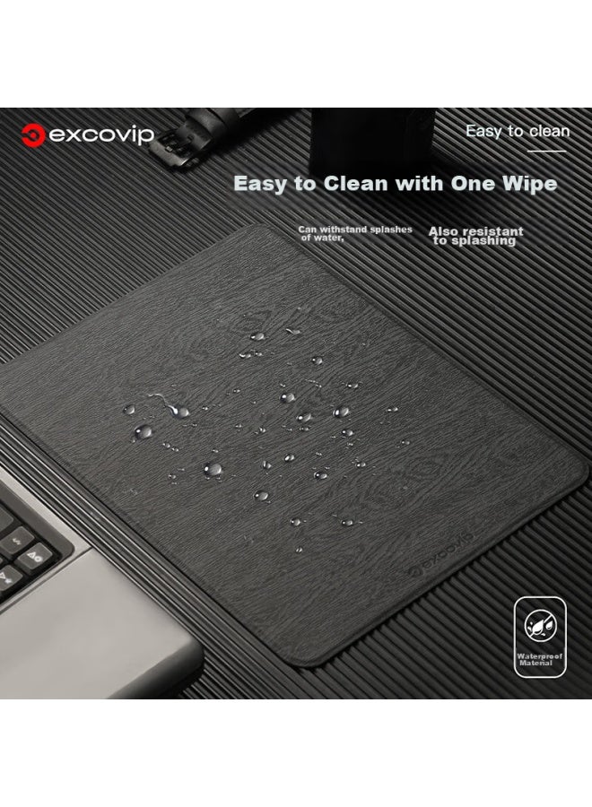 Exco Black Mouse Pad, Resin Leather, Computer Office Gaming Leather, Waterproof, Small Portable, Business Leather Hard Pad, Non-slip, Wear-resistant, 0112 - Image 5