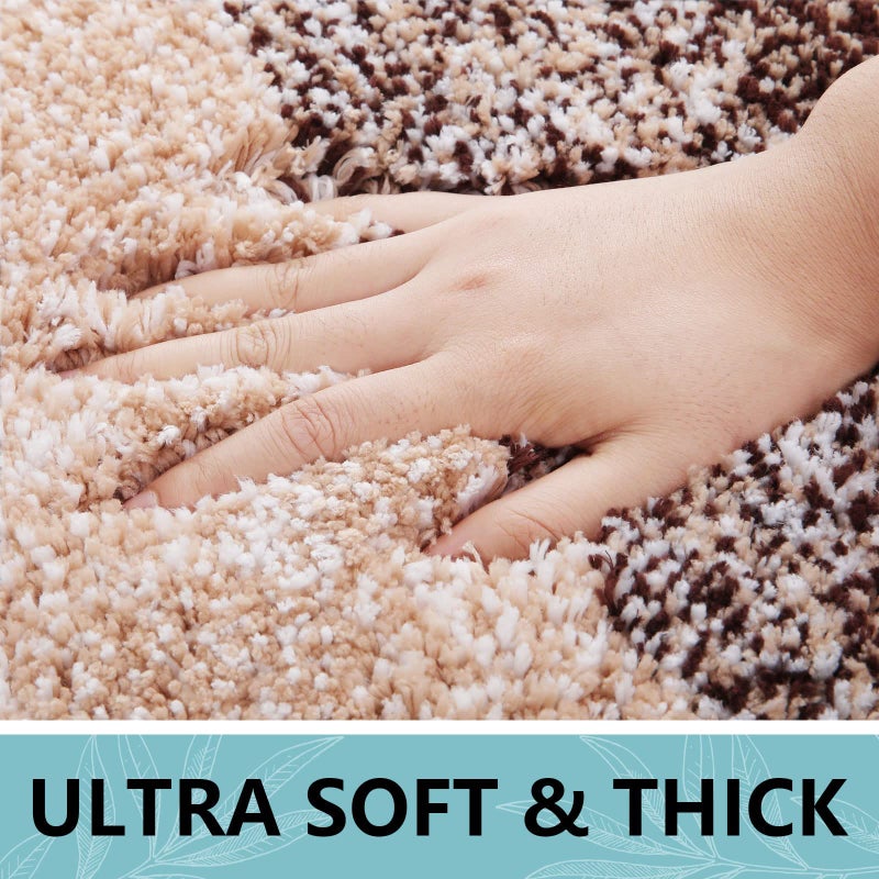 Arotive Arotive Bathroom Rugs Sets 2 Piece  Shaggy Soft and Absorbent Microfiber Bath Rugs and U-Shaped Contour Toilet Rug  Non-Slip  Machine Washable Dry Bath Mats for Bathroom (24""x16""+24""x20""  Brown)  - Image 3