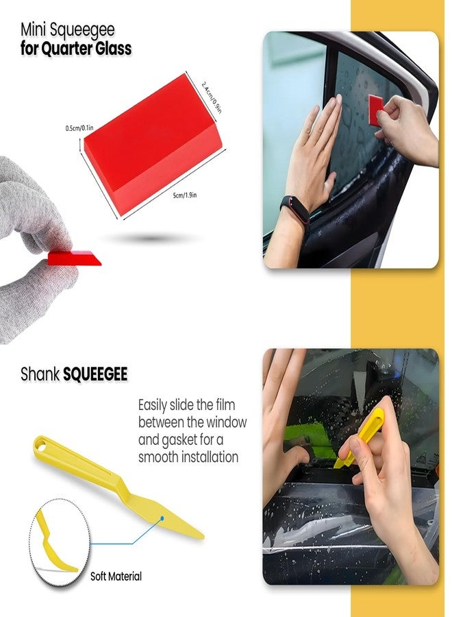 Charmier Window Tint Kit Vinyl Wrap Tool for Car Tinting Tools Windshield Back Window Tint Squeegee Bulldozer Squeegee Scrubber Paddle Rubber Squeegee for Car Wrapping Film Installation Auto Tint Kit Pro Set - Image 4
