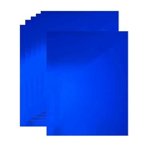 Bazyrock 20 Sheets Blue Metallic Cardstock Paper 8.5 x 11in,250GSM Mirror Finish Surface Foil Board Perfect for Crafting, Invitations & Decorations (Blue) - Image 1