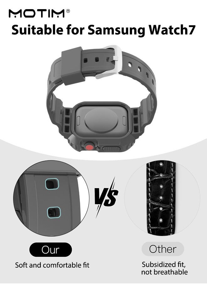 Motim - Rugged Armor Apple Watch 44mm/45mm Case with Band, Replacement Shockproof Band Strap with Bumper Protective Cover for iWatch SE2 SE Series 9/8/7/6/5/4/3/2, Men Women - Image 1