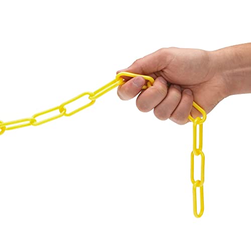 Steelman 100-Foot Yellow Plastic Safety Barrier Chain for Construction Site/Garage, Non-Marring/No-Rust Plastic, High-Visibility Yellow - Image 4