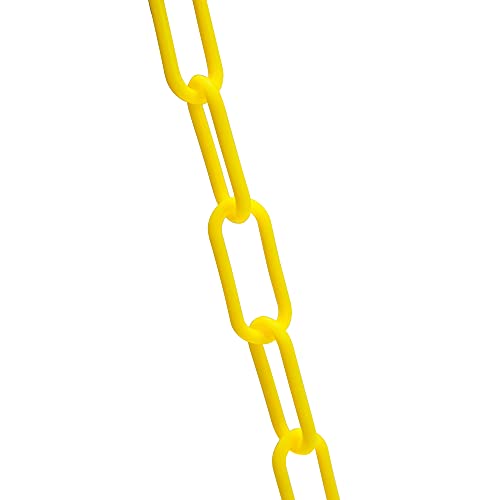Steelman 100-Foot Yellow Plastic Safety Barrier Chain for Construction Site/Garage, Non-Marring/No-Rust Plastic, High-Visibility Yellow - Image 2