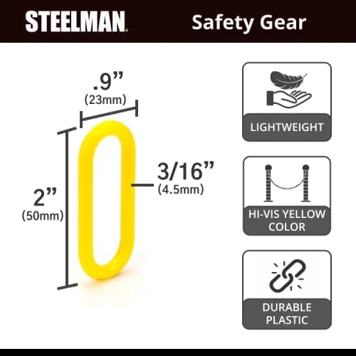Steelman 100-Foot Yellow Plastic Safety Barrier Chain for Construction Site/Garage, Non-Marring/No-Rust Plastic, High-Visibility Yellow - Image 3