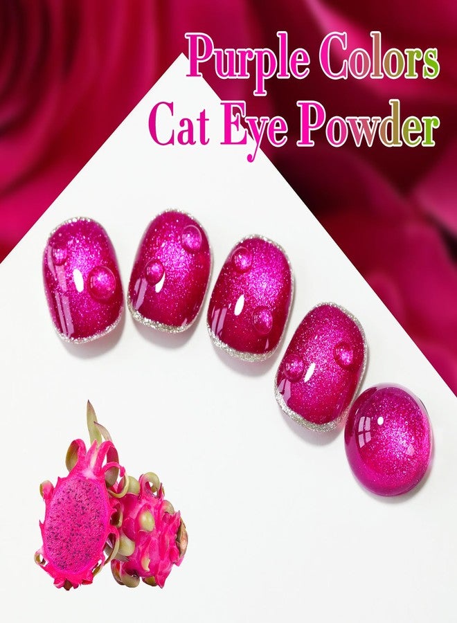 Double Rhythm 15ML Ice Glass Cat Eye Gel Polish with Magnet Holographic Glitter Shimmer Translucent Sheer Color Salon Soak Off Magnetic at Home (Pitaya Purple-MC1072) - Image 2