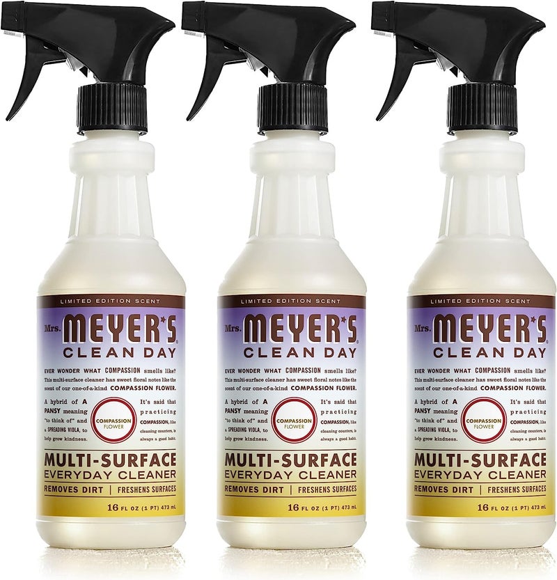MRS. MEYER'S CLEAN DAY All-Purpose Cleaner Spray, Compassion Flower, 16 fl. oz (Pack of 3) - Image 1