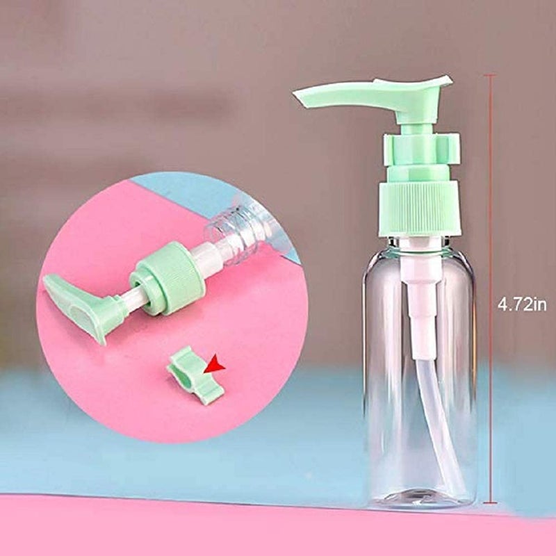 RIVUGJA 7PcsSet Travel Bottles Cosmetic Packaging Empty Pressure Spray Bottle Travel Transparent Plastic Perfume Atomiz Travel Kit Blue - Image 4