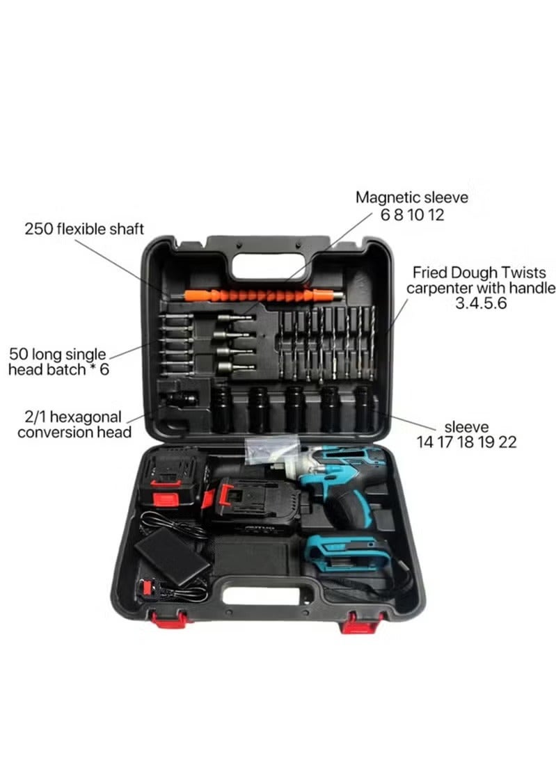 ALongDeng 21V Cordless Impact Wrench High Torque Impact Driver with Lithium-Ion Battery Professional Impact Wrench Set with Multi-Functional Accessories - Image 5