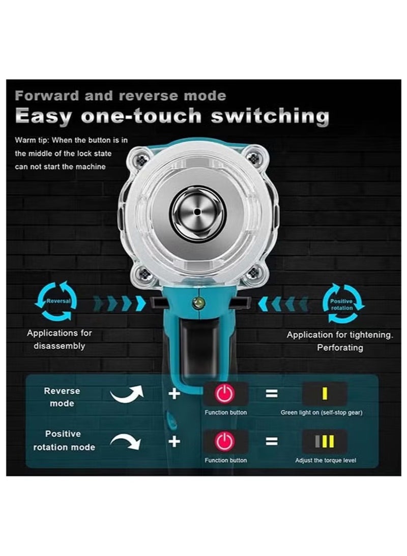 ALongDeng 21V Cordless Impact Wrench High Torque Impact Driver with Lithium-Ion Battery Professional Impact Wrench Set with Multi-Functional Accessories - Image 3