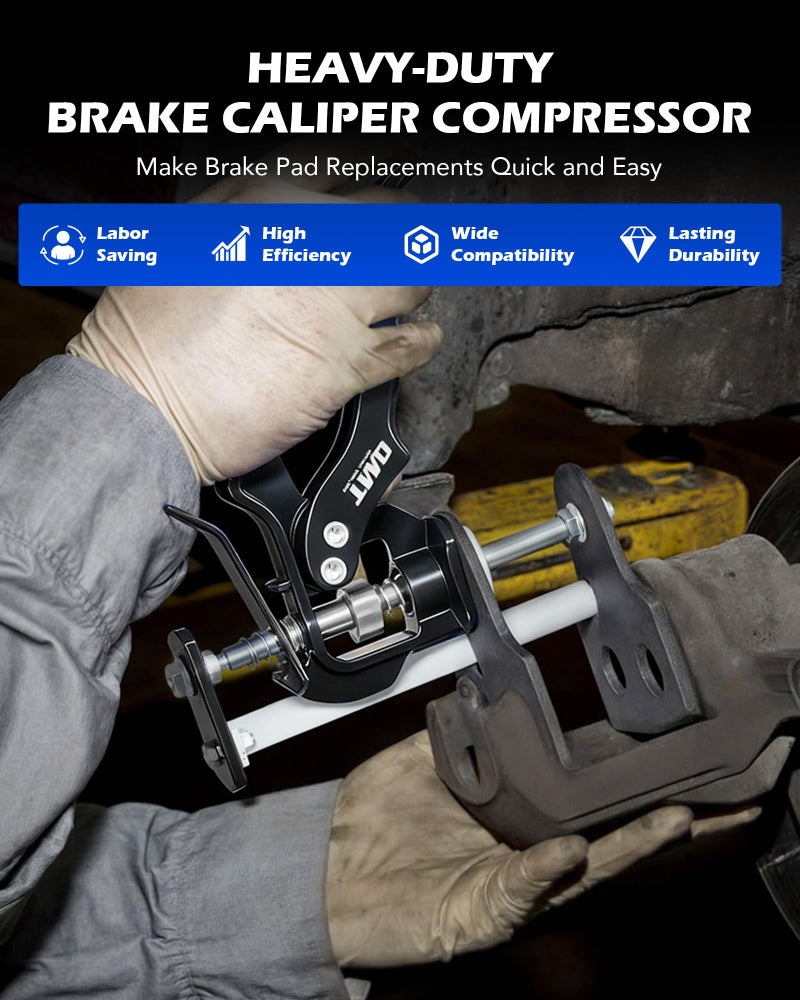 Orion Motor Tech Single Dual Quad Piston Brake Caliper Compressor, Brake Piston Compressor Tool Set for Brake Pad Replacement, Disc Brake Caliper Tool Compatible with Most Cars & Trucks, Black - Image 2