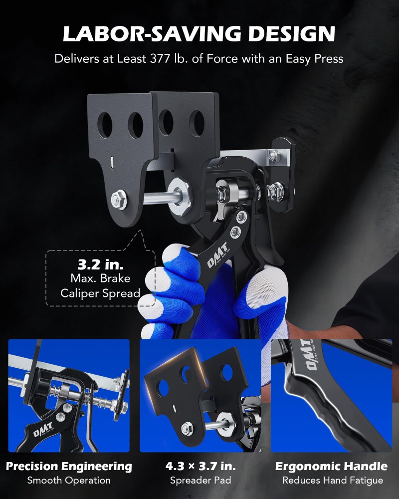Orion Motor Tech Single Dual Quad Piston Brake Caliper Compressor, Brake Piston Compressor Tool Set for Brake Pad Replacement, Disc Brake Caliper Tool Compatible with Most Cars & Trucks, Black - Image 4