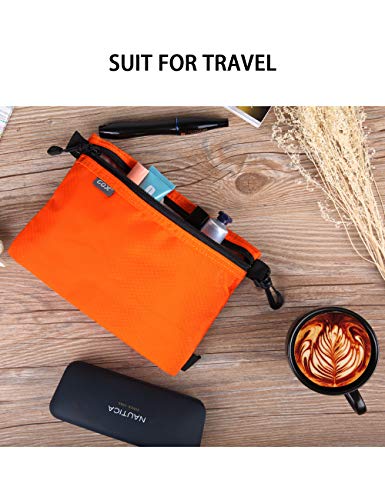 GOX Small Toiletry Bag for Men Bulk Cosmetic Bag Dopp Kit Carry On Zipper Pouch Organization Nylon Small Packing Sack Water Repellent(Orange) - Image 2