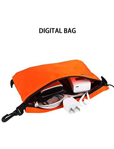 GOX Small Toiletry Bag for Men Bulk Cosmetic Bag Dopp Kit Carry On Zipper Pouch Organization Nylon Small Packing Sack Water Repellent(Orange) - Image 4