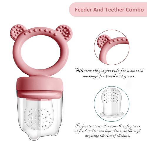BigSpinach Silicone Baby Food Freezer Tray with Teething Popsicle Molds - Baby Fruit Feeder and Breastmilk Teether Combo - Image 5