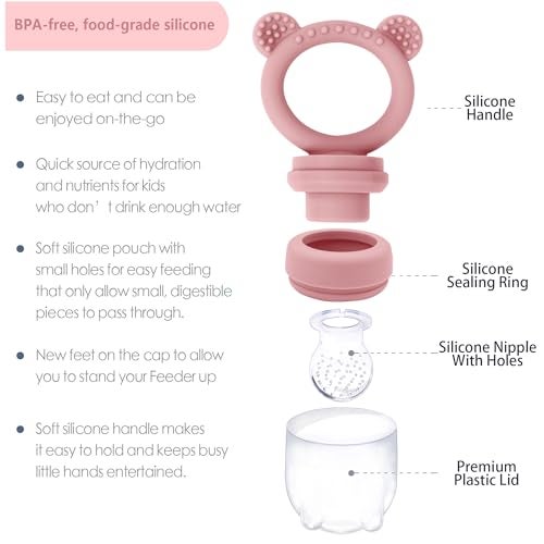 BigSpinach Silicone Baby Food Freezer Tray with Teething Popsicle Molds - Baby Fruit Feeder and Breastmilk Teether Combo - Image 2