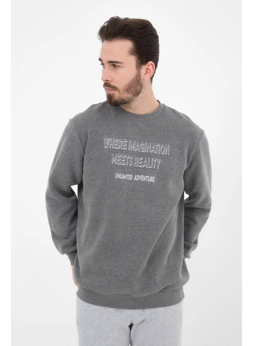 Defy'S Men's Printed Sweatshirt Anthracite