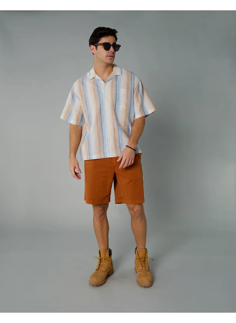American Eagle AE Poolside Linen-Blend Button-Up Shirt