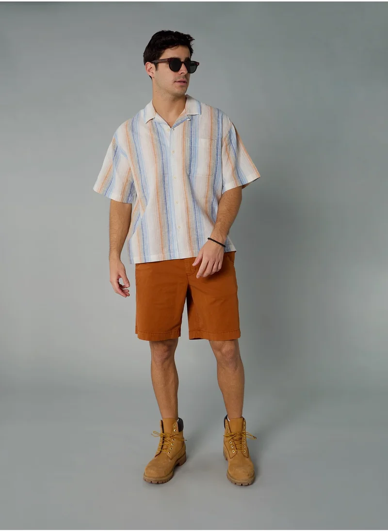 امريكان ايجل AE Poolside Linen-Blend Button-Up Shirt