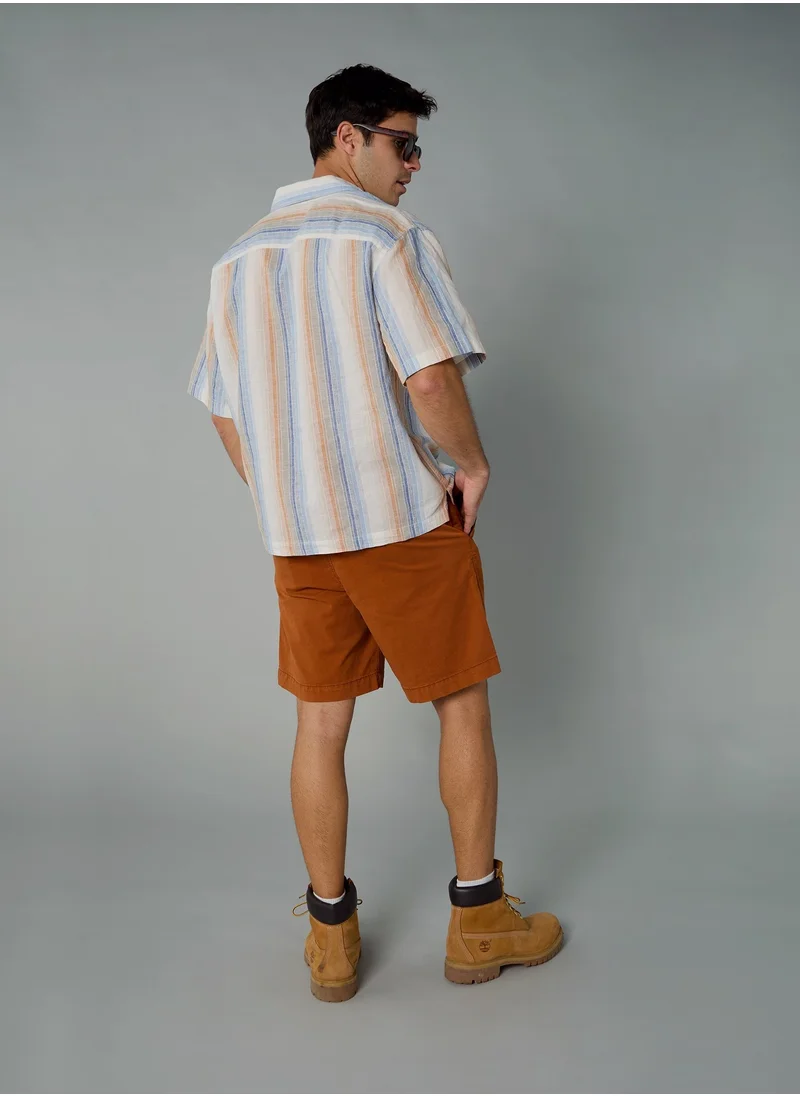 امريكان ايجل AE Poolside Linen-Blend Button-Up Shirt