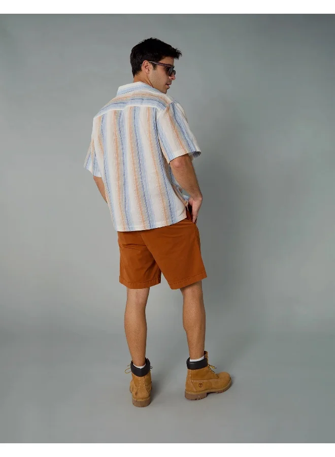 American Eagle AE Poolside Linen-Blend Button-Up Shirt