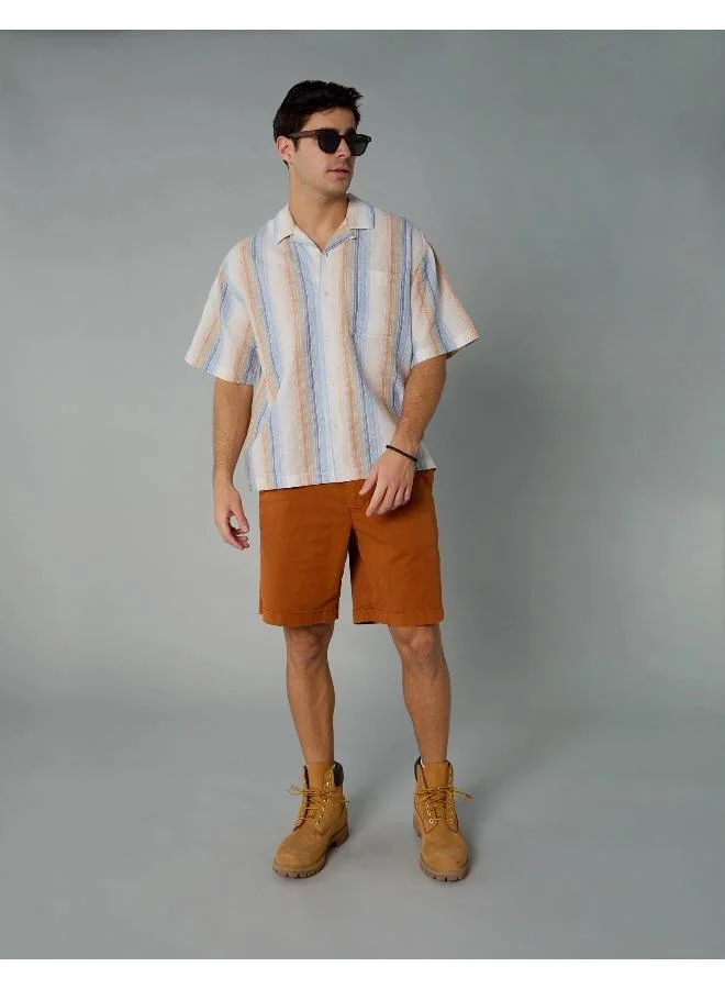 American Eagle AE Poolside Linen-Blend Button-Up Shirt