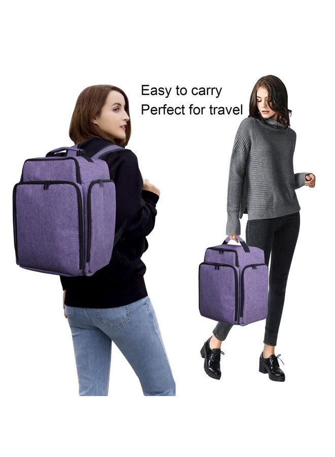 Famard Famard Nail Polish Organizer Backpack Holds 108 Bottles(15ml - 0.5 fl.oz) and a Nail Lamp, Nail Supplies Organizer Case with 3 Removable Nail Polish Pouches, Nail Storage Bag for Nail Tech (Purple)  - Image 5