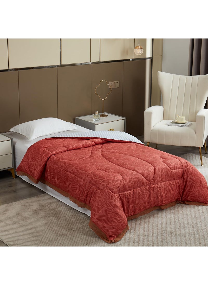 Maple&Finch MapleFinch Reversible AC Comforter for Single Bed All Weather Duvet 220 GSM Bar Chart Carmine Red AR4910D7  - Image 4
